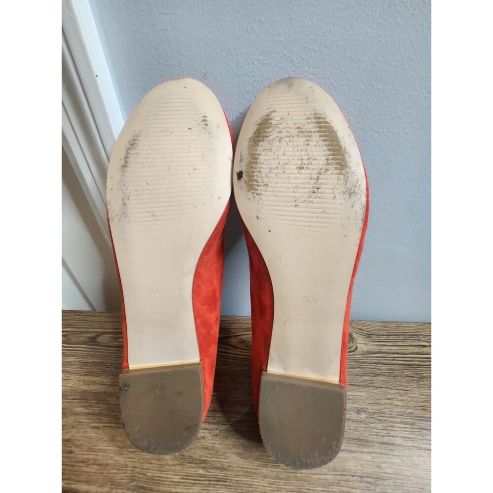 Talbots Women's Slip-on Penelope Scallop Flats leather Suede Orange, Sz 6.5 Med - Picture 12 of 15